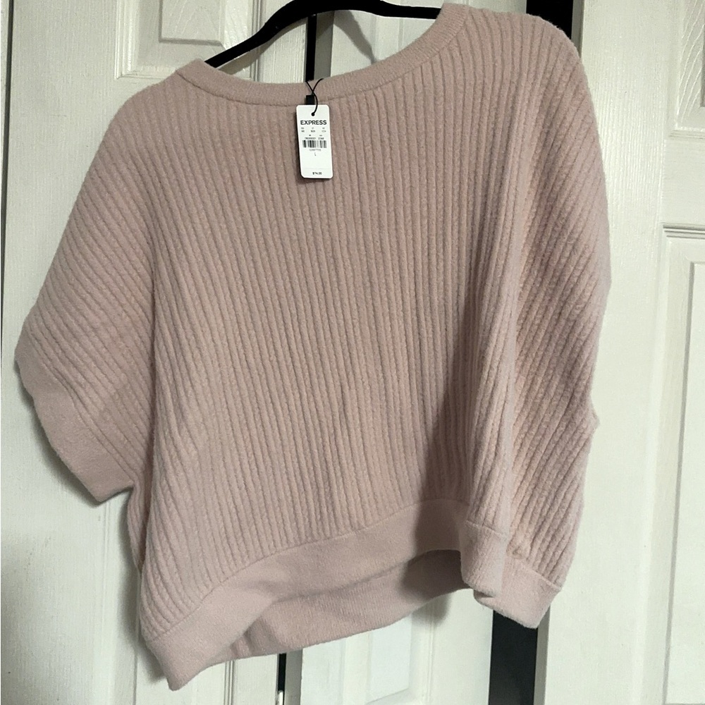 Pink short sleeve sweater from express never worn new tags